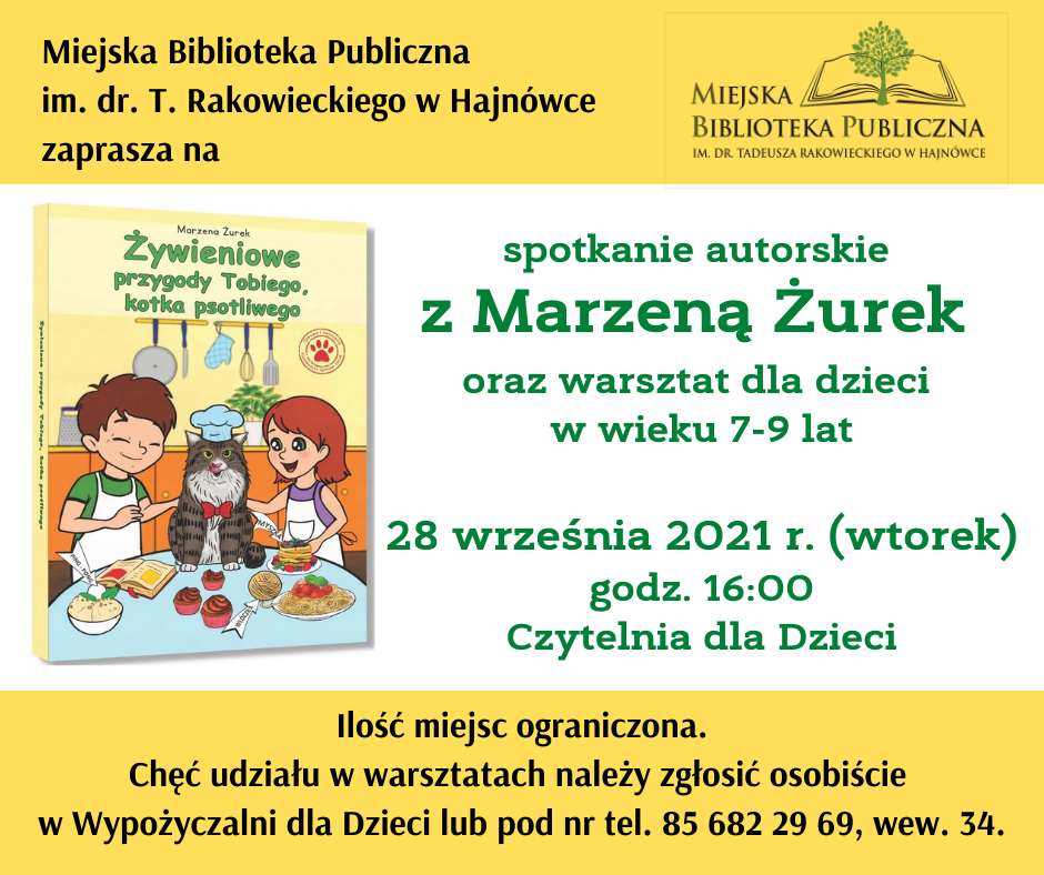 Plakat informujący o spotkaniu autorskim a Marzanną Żurek