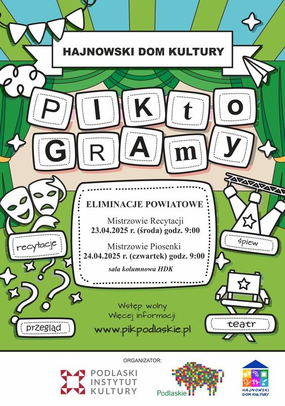 informacje o wydarzeniu, logo organizatora, grafika tematyczna