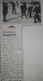 Fotografia wyciętego z gazety artykułu. Na górze zdjęcie osób na lodowisku, poniżej treść artykułu.