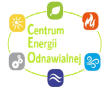 kolorowa grafika z zielonym napisem w środku Centrum Energii Odnawialnej