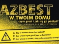 czarno-żółty baner z napisami AZBEST