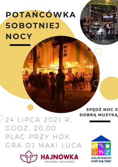 Informacje o wydarzeniu Potańc&oacute;wka Sobotniej Nocy oraz zdjęcia i loga organizatora
