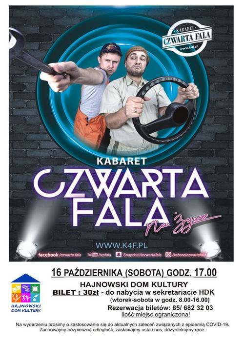plakat na plakacie zdjęcie aktorów oraz dane organizatorów