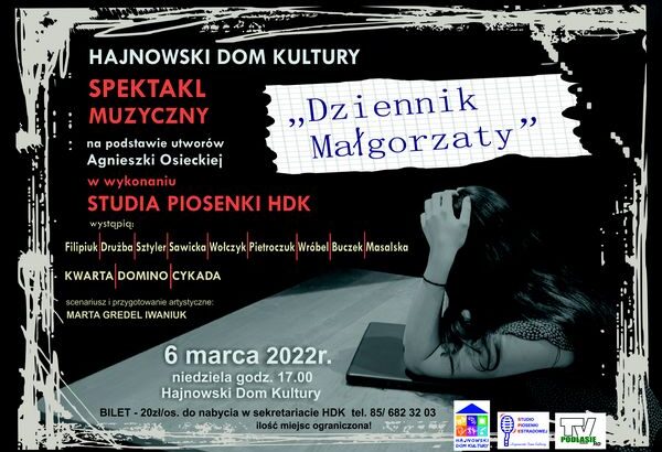 Plakat zapraszający na wydarzenie czarny plakat ze zdjęciem dziewczyny oparającej głowę