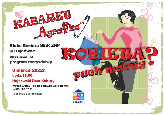 plakat grafika kobiety oraz informacje o wydarzeniu