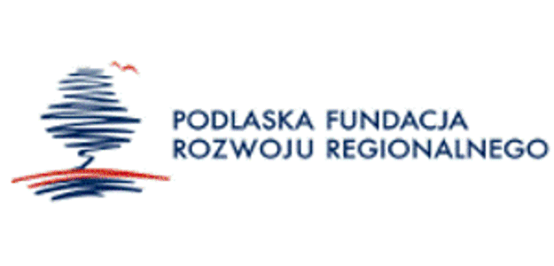 Po prawej stronie kontur drzewa, po lewej napis: Podlaska Fundacja Rozwoju Regionalnego