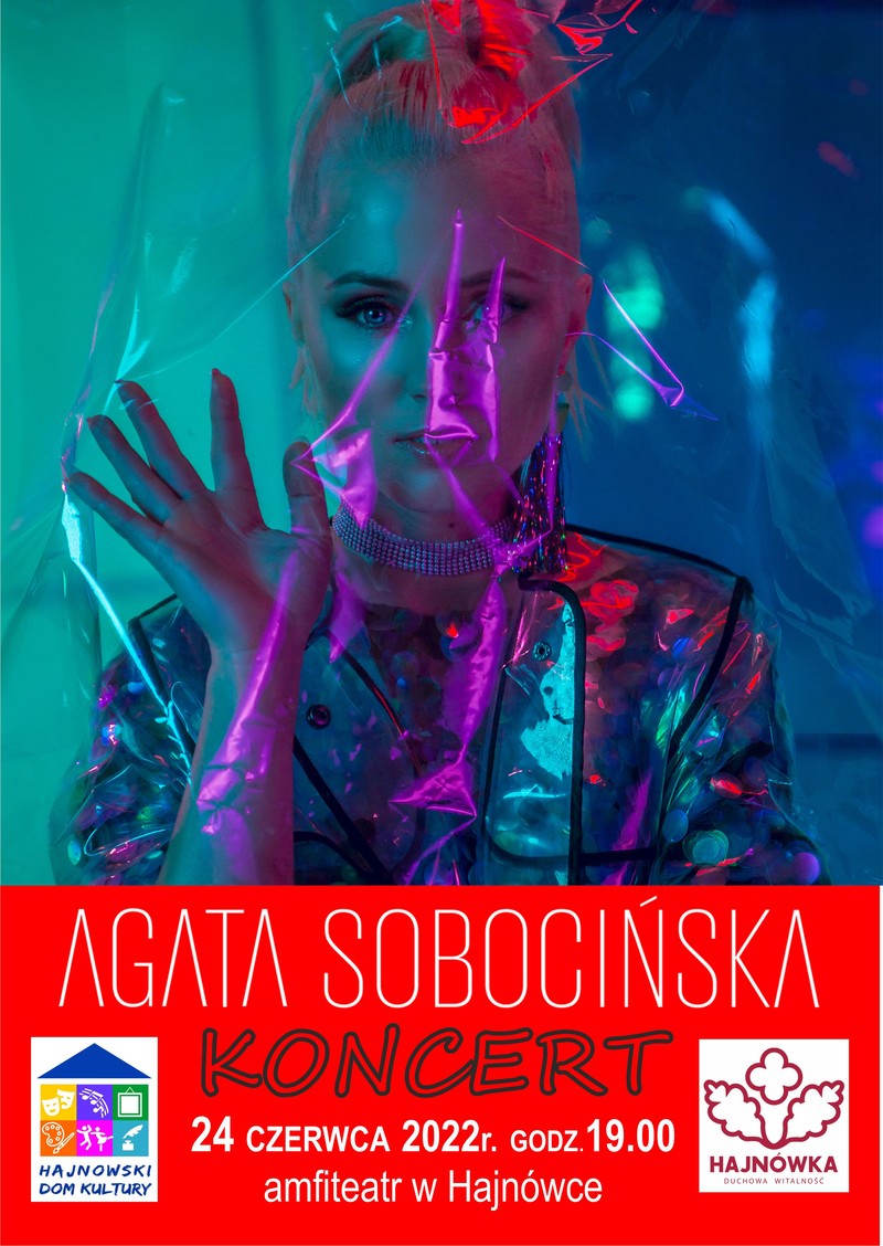 Plakat zapraszający na wydarzenie portret kobiety oraz informacje o wydarzeniu i loga organizatorów