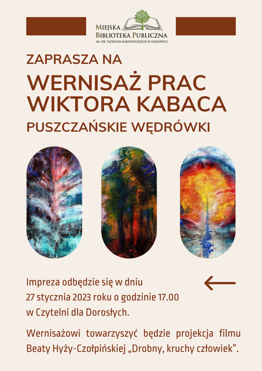 prace kabaca, logo organzatora i informacje o wydarzeniu