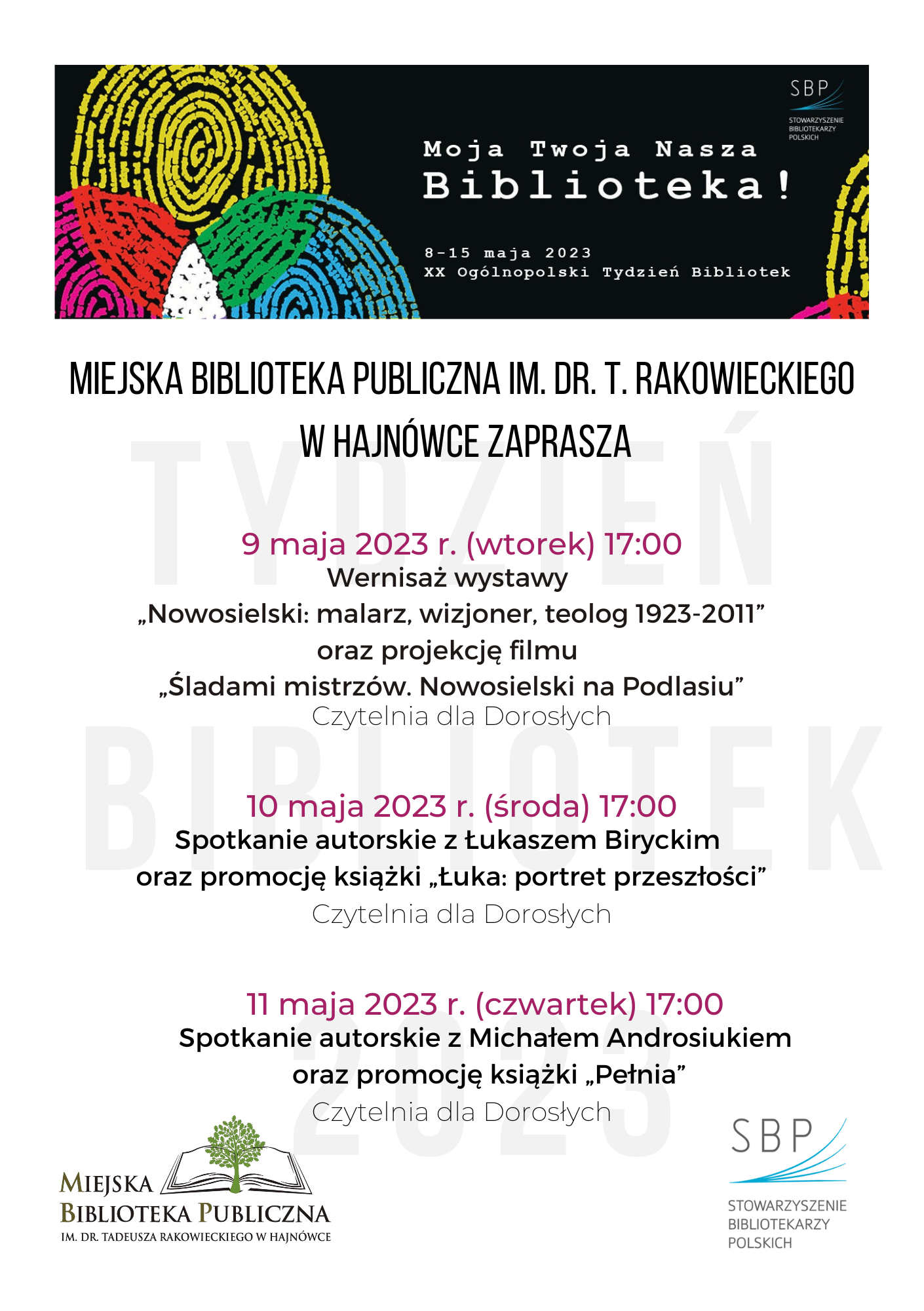 program obchodów, loga organizatorów