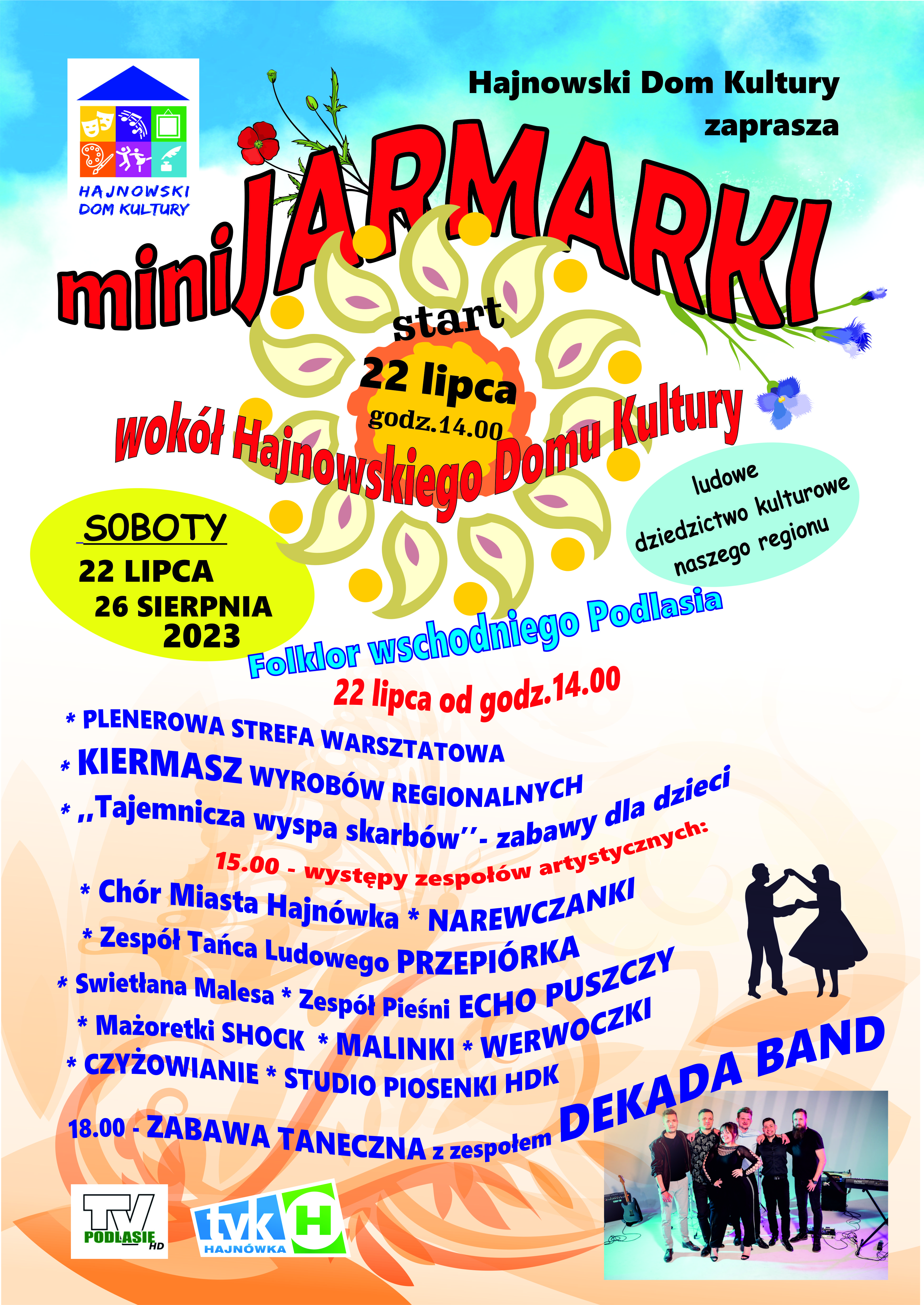 barwny plakat wydarzenia z informacjami o nim oraz niewlekimi grafikami