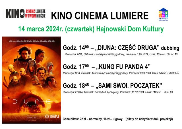 plakat z filmu oraz repertuar