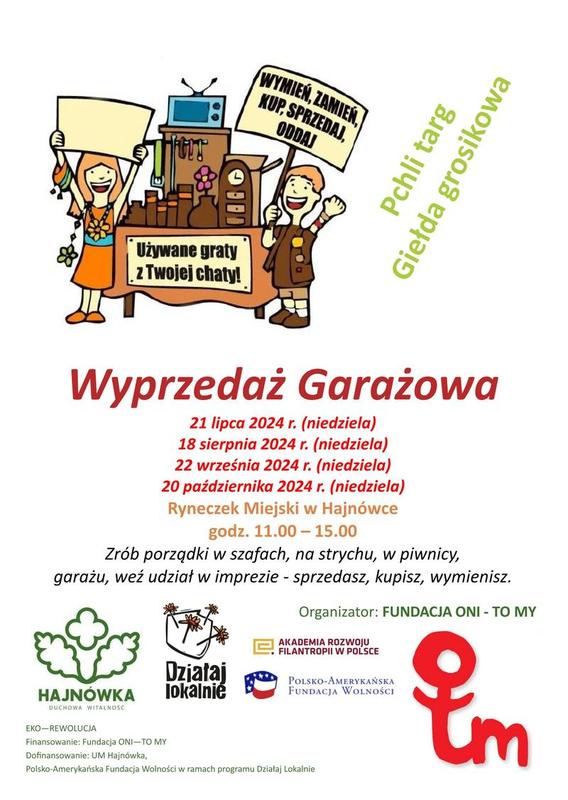 informacje o wydarzeniu, logo organizatora, grafika tematyczna