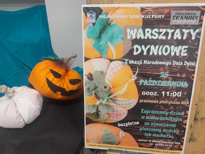 plakat i dynie wykonane na warsztatach