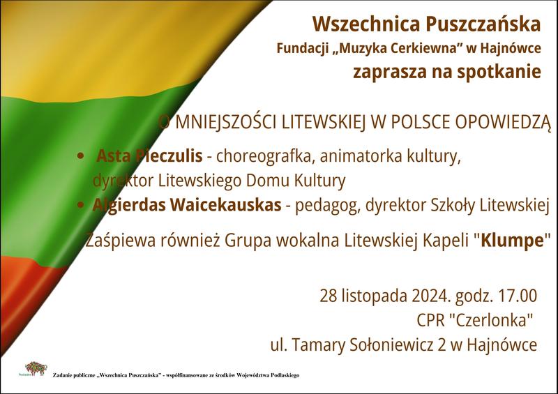 informacje o wydarzeniu, logo organizatora, grafika tematyczna