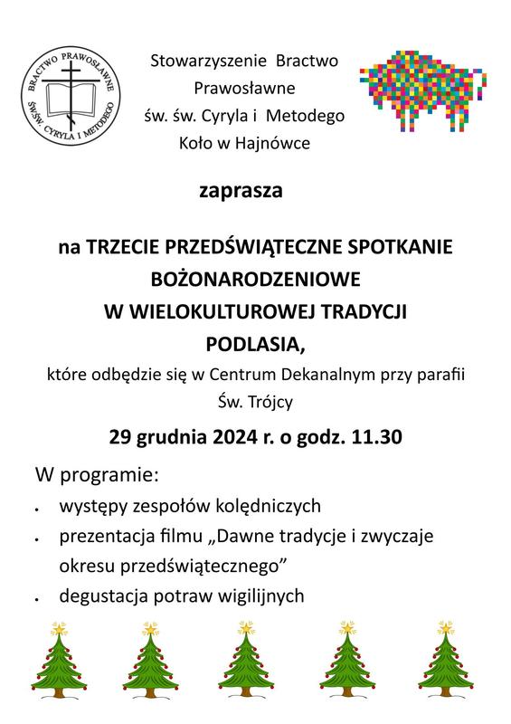 informacje o wydarzeniu, logo organizatora, grafika tematyczna