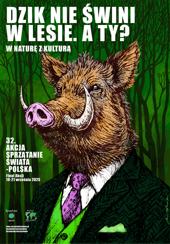 grafika dzika i hasło akcji