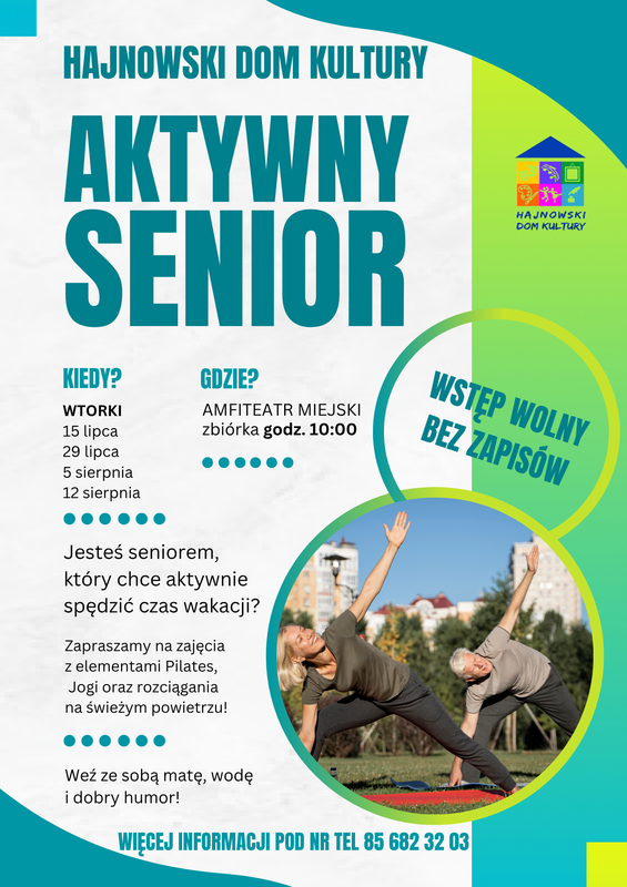 plakat zapraszający na wydarzenie informacje o wydarzeniu, logo organizatora, grafika tematyczna