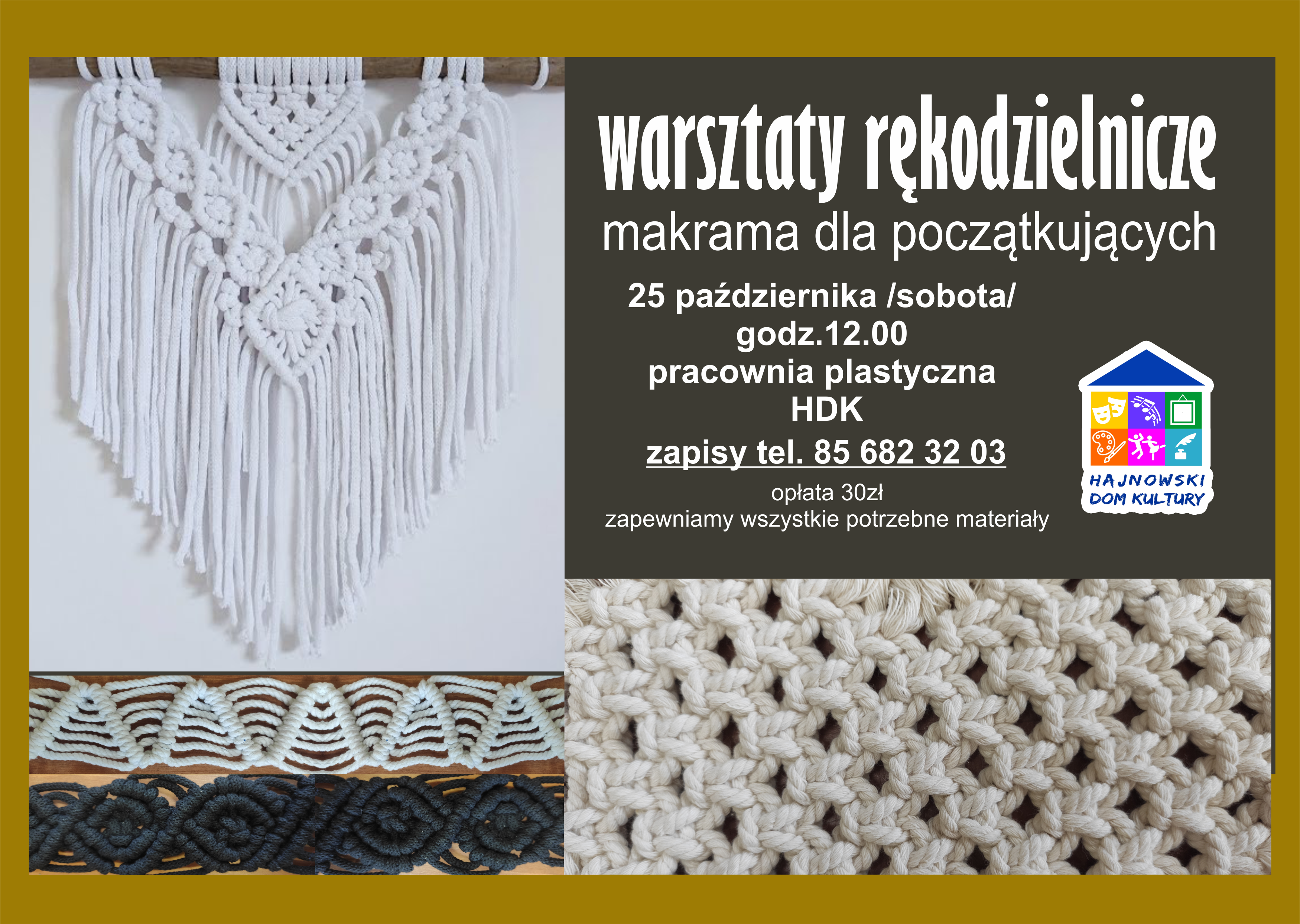 informacje o wydarzeniu, logo organizatora, grafika tematyczna