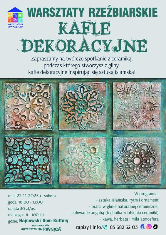 informacje o wydarzeniu, logo organizatora, grafika tematyczna