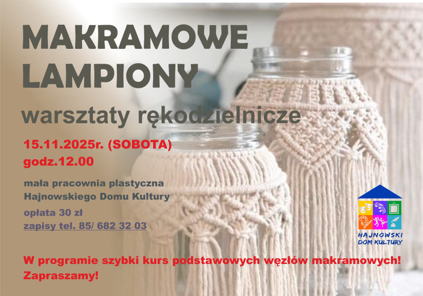 informacje o wydarzeniu, logo organizatora, grafika tematyczna