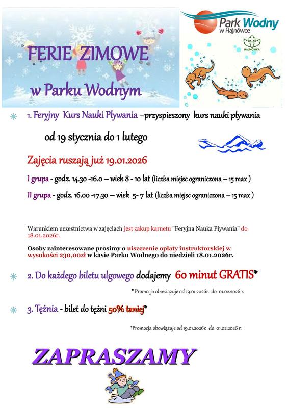 informacje o wydarzeniu, logo organizatora, grafika tematyczna