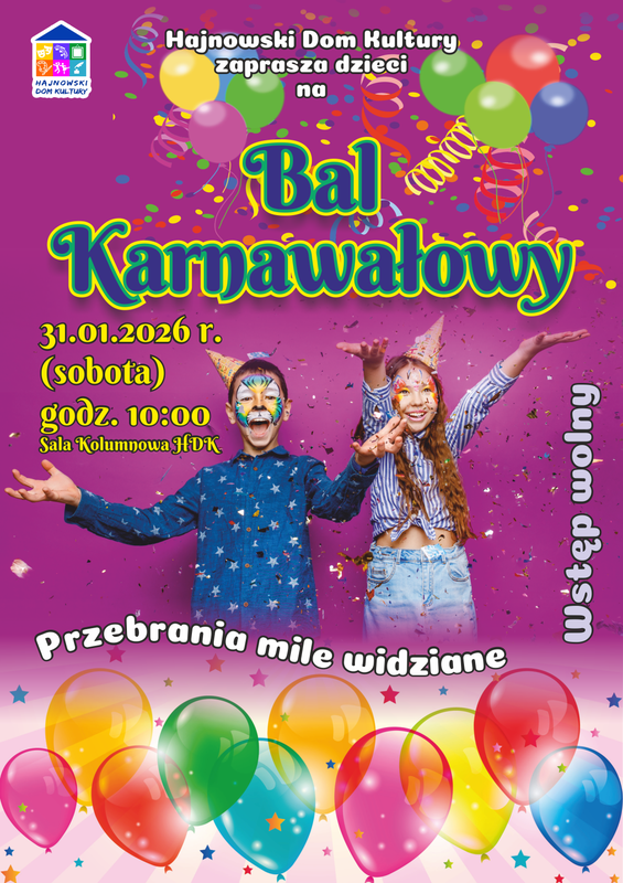 informacje o wydarzeniu, logo organizatora, grafika tematyczna