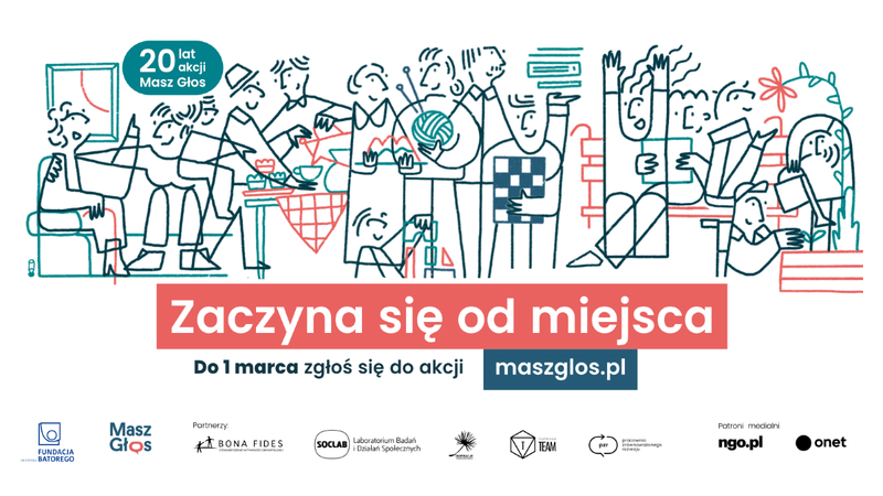 informacje, logo organizatora, grafika tematyczna