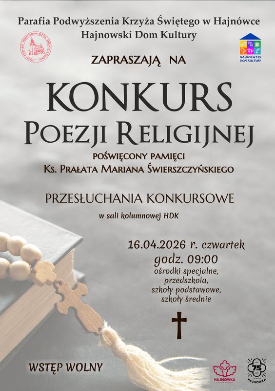 informacje o wydarzeniu, logo organizatora, grafika tematyczna