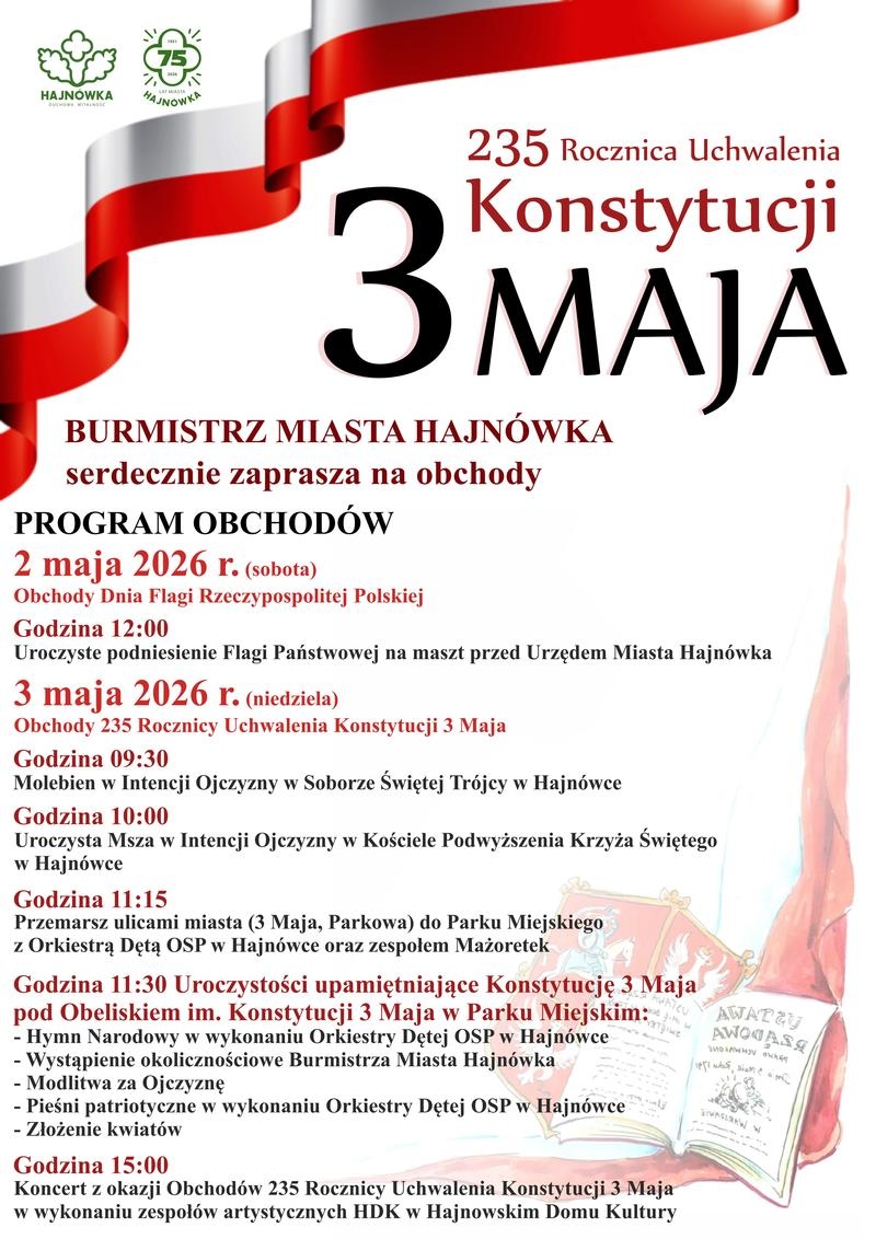 informacje o wydarzeniu, logo organizatora, grafika tematyczna