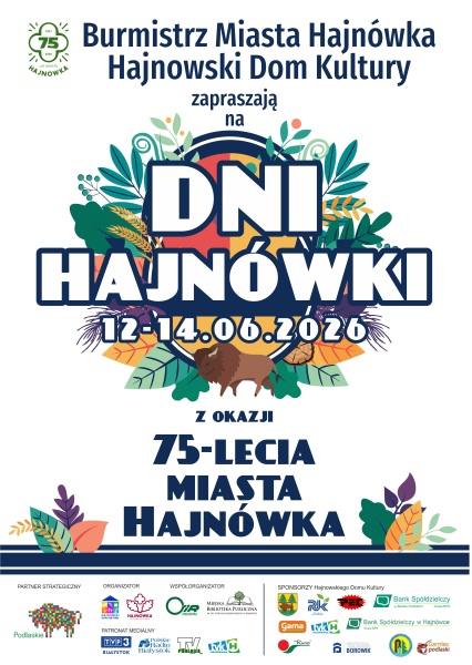 informacje o wydarzeniu, logo organizatora, grafika tematyczna