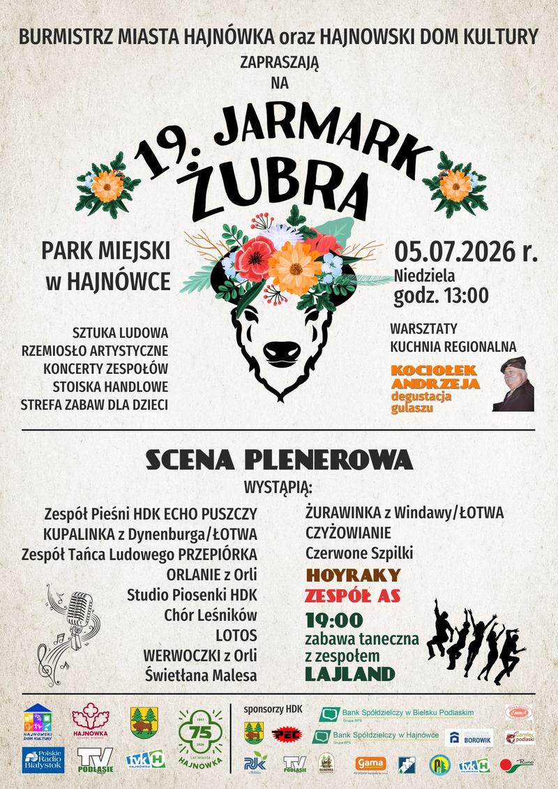 informacje o wydarzeniu, logo organizatora, grafika tematyczna