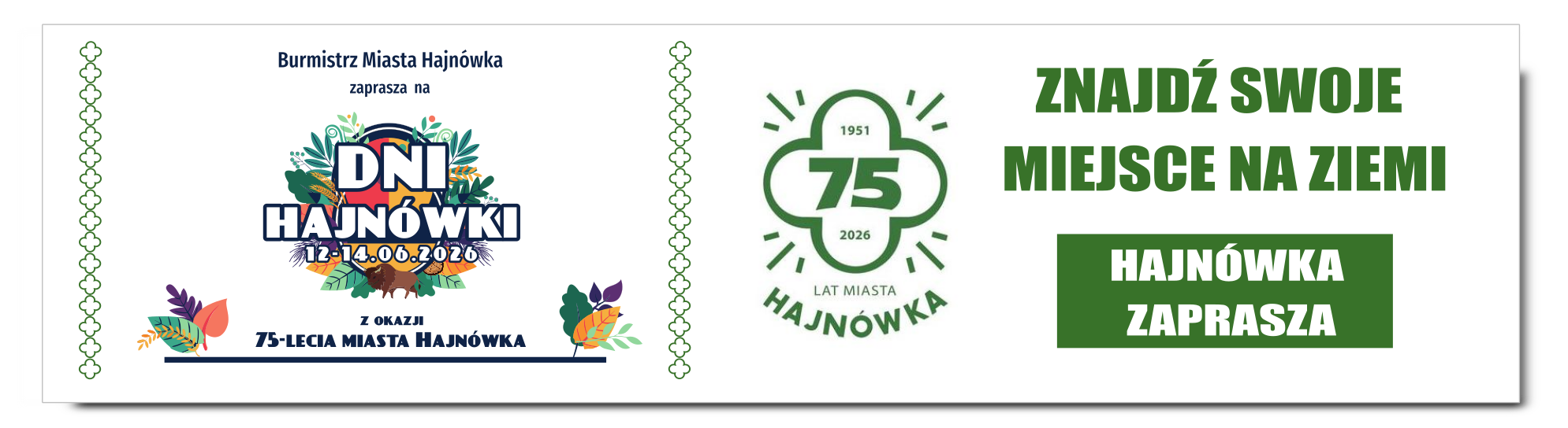 baner zapraszający na DNI HAJNÓWKI