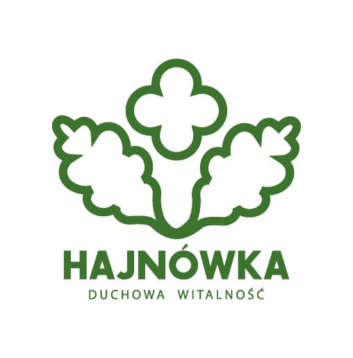 logo miasta; zielona grafika na białym tle składająca się z trzech listków, pod nią napi Hajnówka duchowa witalność