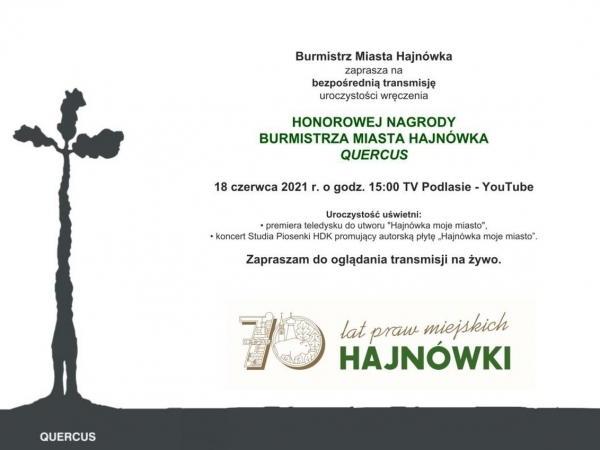 Plakat promujący wydarzenie. Na plakacie znajduje się tekst oraz grafika logo i statuetki