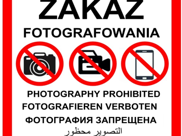 znak zakaz fotografowania