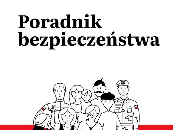 grafika tematyczna oraz zapis Poradnik bezpieczeństwa