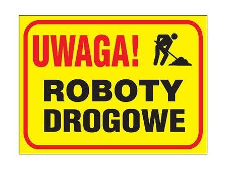 znak ostrzegawczy roboty drogowe