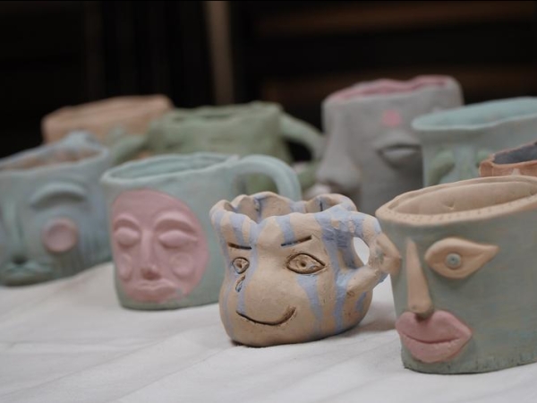 kubki ceramiczne wykonane na zajęciach
