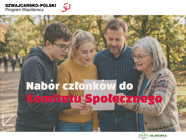 grafika z napisem nabór członków do Komitetu Społecznego