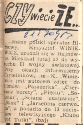 Skan wycinka z gazety