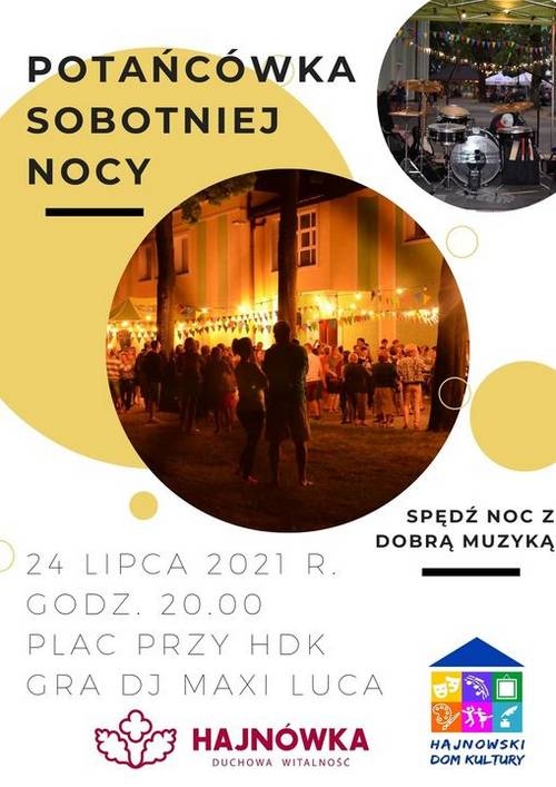 Informacje o wydarzeniu Potańcówka Sobotniej Nocy oraz zdjęcia i loga organizatora