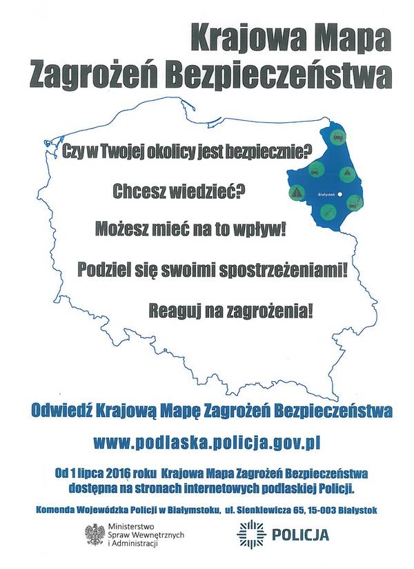 plakat ze skrótowymi informacjami z powyższego tekstu. Grafika - mapa Polski