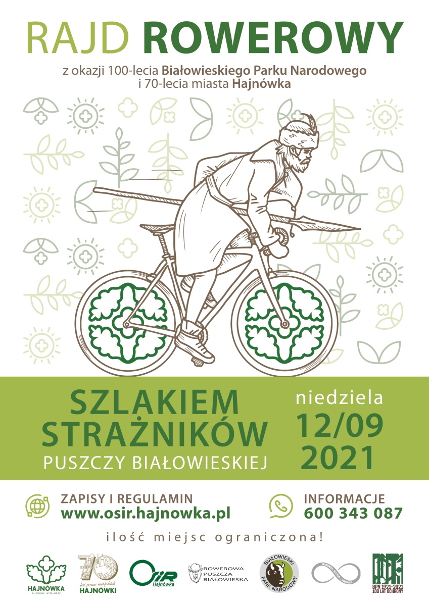 Plakat rajdu rowerowego zawierający informacje o wydarzeniu
