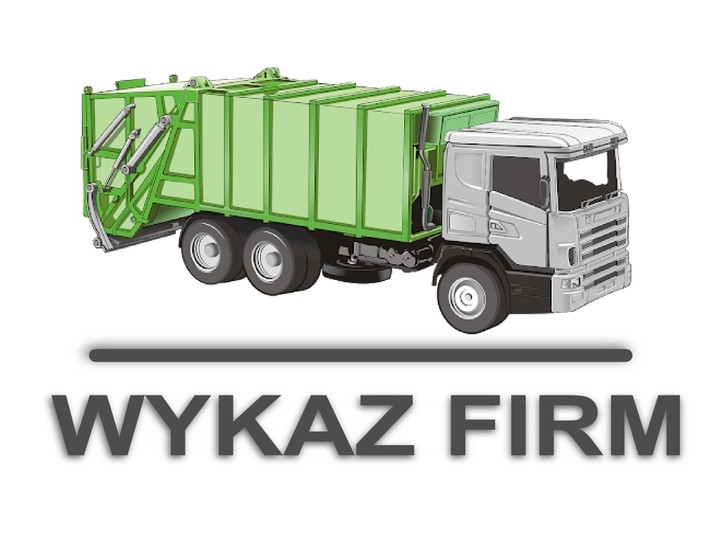 szaro-zielona śmieciarka, na dole napis WYKAZ FIRM