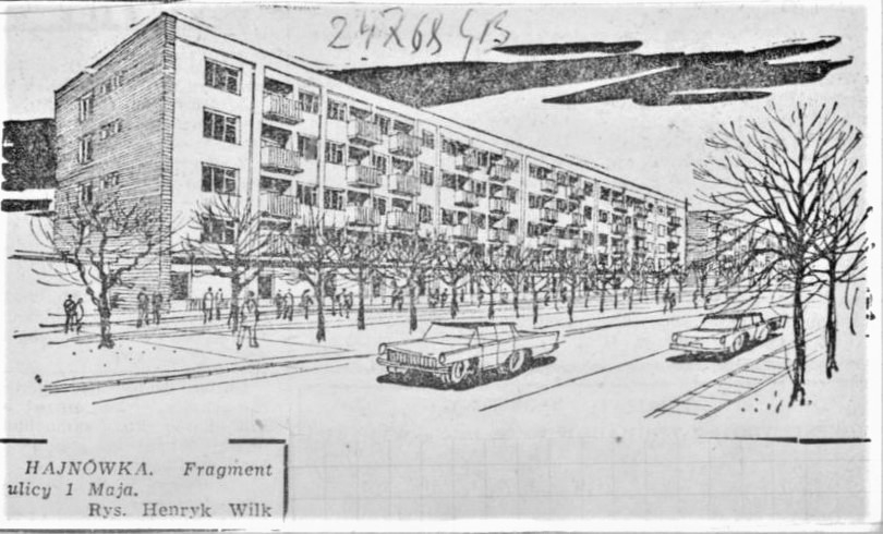 Główna ulica Hajnówki - ulica 1 Maja (1.02.1969, Gazeta Białostocka-Magazyn)
