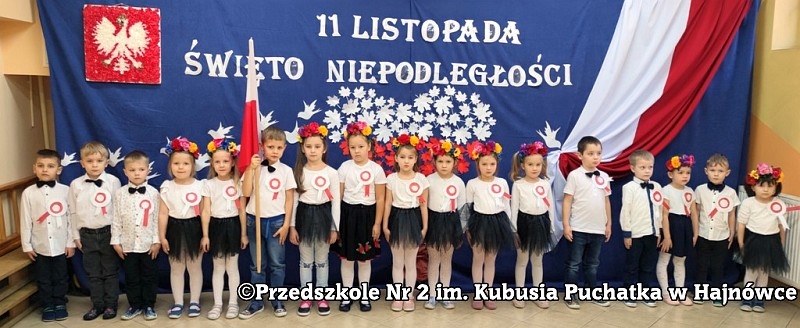 Fotografia do artykułu "11 Listopada Narodowe Święto Niepodległości w Przedszkolu nr 2 im. Kubusia Puchatka w Hajnówce"
