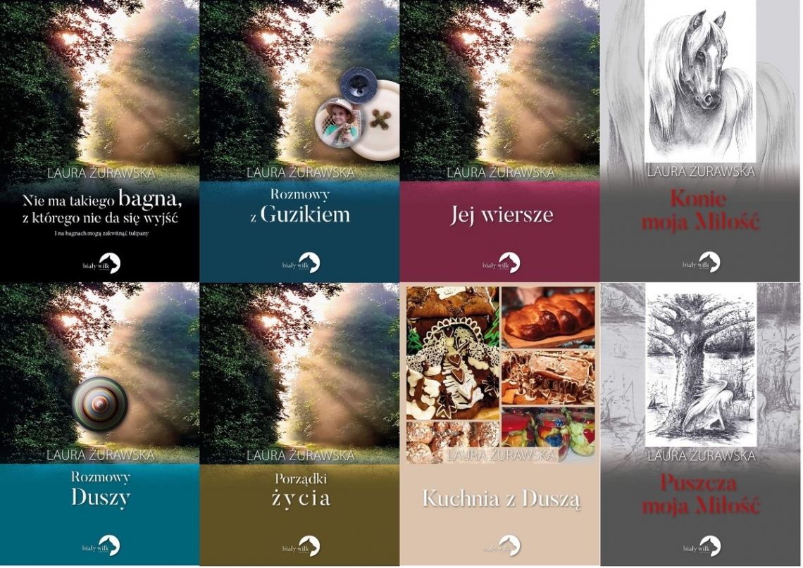 okładki książek Pani Laury Żurawskiej