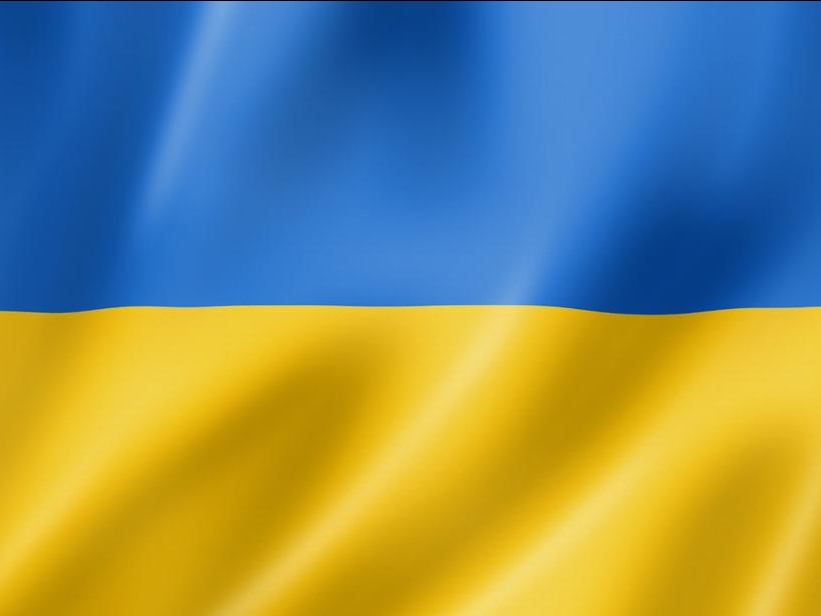 flaga podzielona na dwa równe poziome pasy. Na górzy niebieski, na dole żółty.