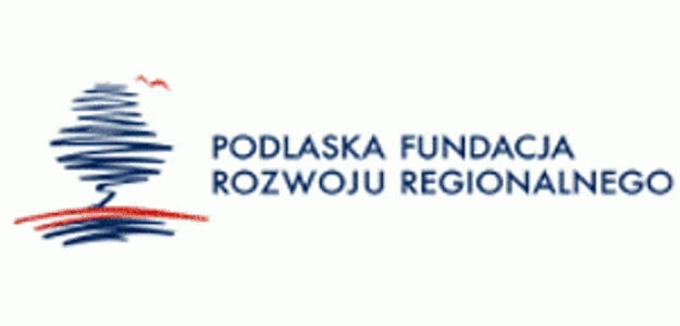 Po prawej stronie kontur drzewa, po lewej napis: Podlaska Fundacja Rozwoju Regionalnego.