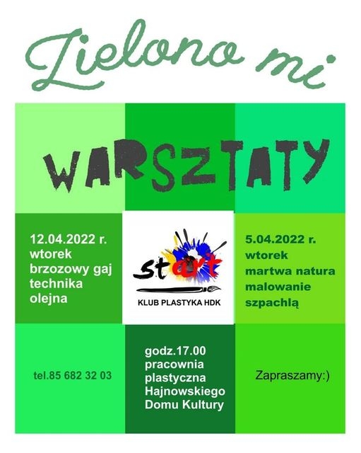 zielony plakat z informacjami o wydarzeniu